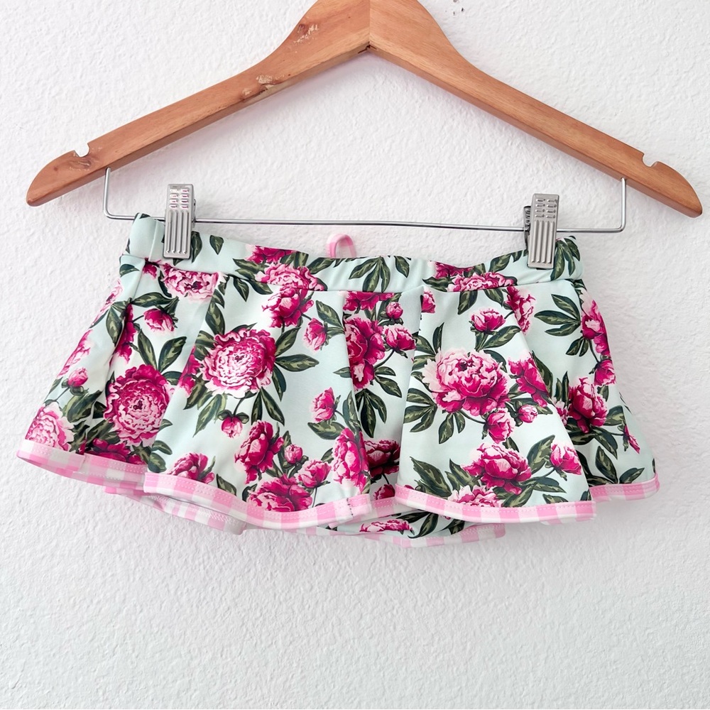 Sugar Bee Boutique Peonies Floral Gingham Skirt Bikini Sz 12 - Picture 8 of 8